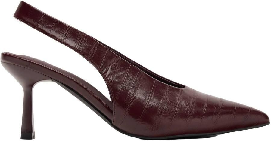 Sacha slingback pumps met hak en dierenprint bordeaux