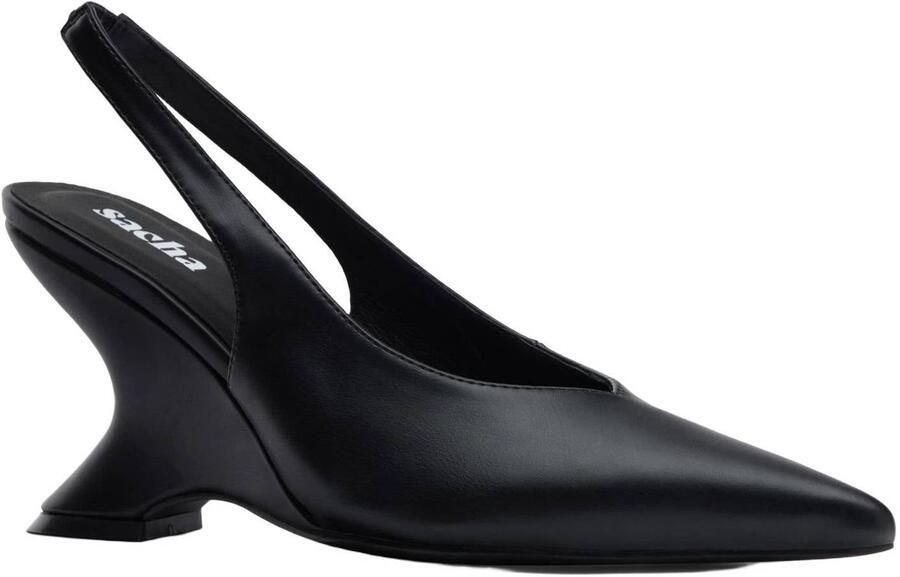 Sacha slingback pumps met sleehak zwart - Foto 2