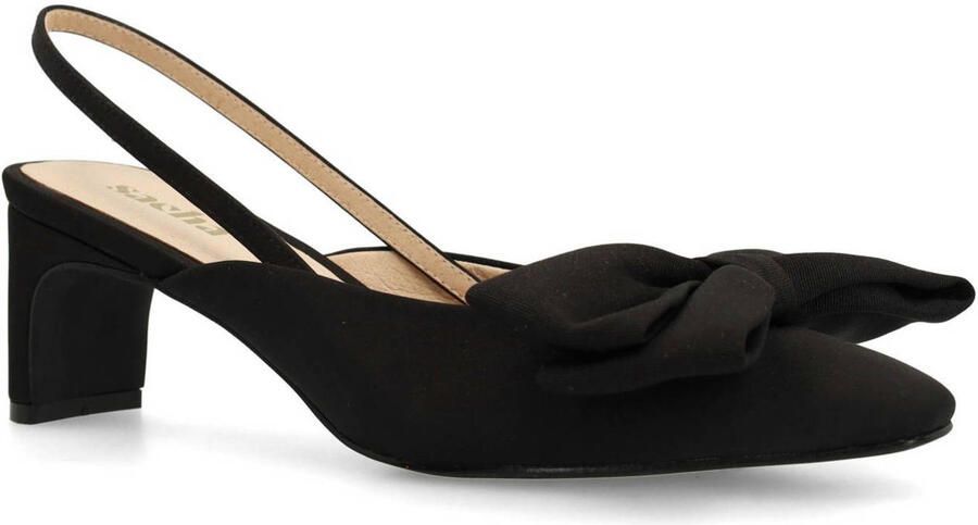 Sacha Dames Zwarte slingback pumps met strik