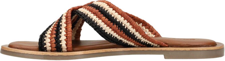 Sacha Dames Bruine gevlochten slippers - Foto 3