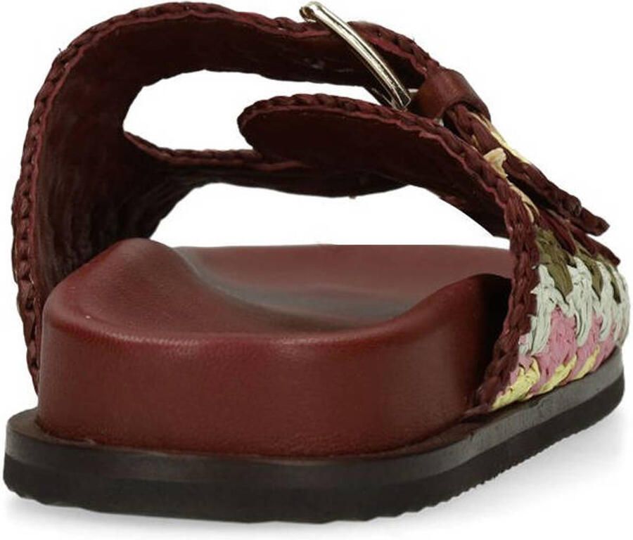 Sacha Dames Rode slippers met goudkleurige buckles - Foto 2