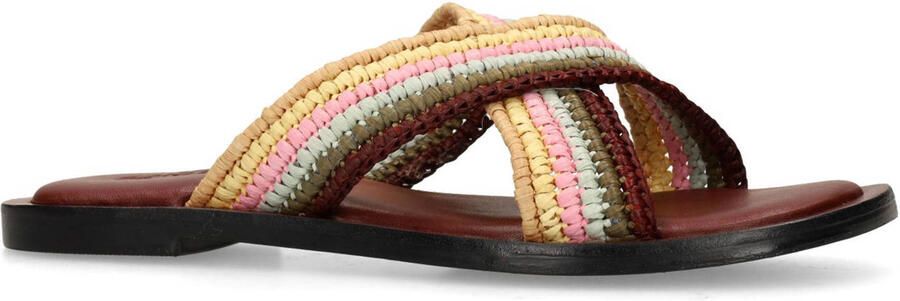 Sacha Dames Multicolor gevlochten slippers - Foto 3