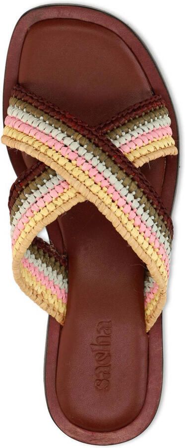 Sacha Dames Multicolor gevlochten slippers - Foto 2