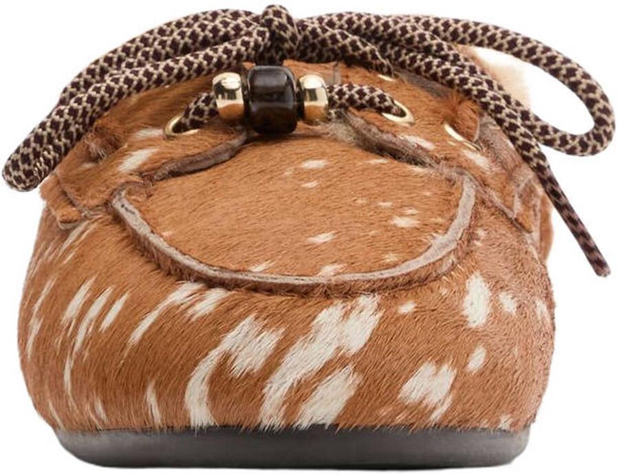 Sacha Dames Cognac bambi print muiltjes met wol - Foto 2
