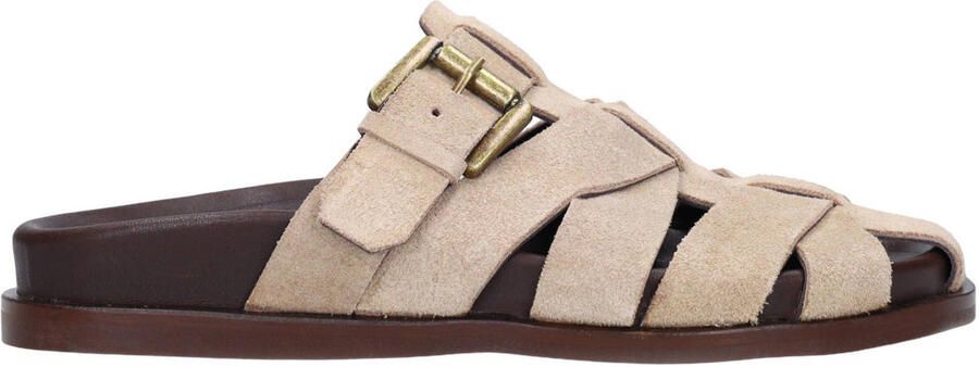 Sacha Dames Beige suède slippers