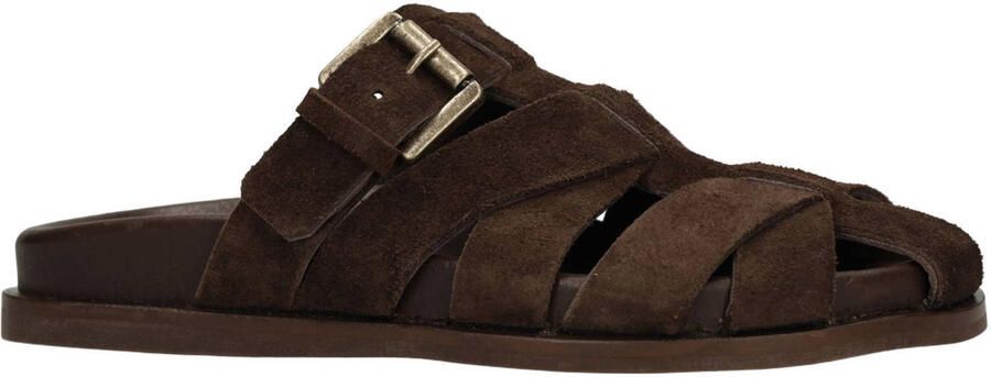 Sacha Dames Bruine suède slippers