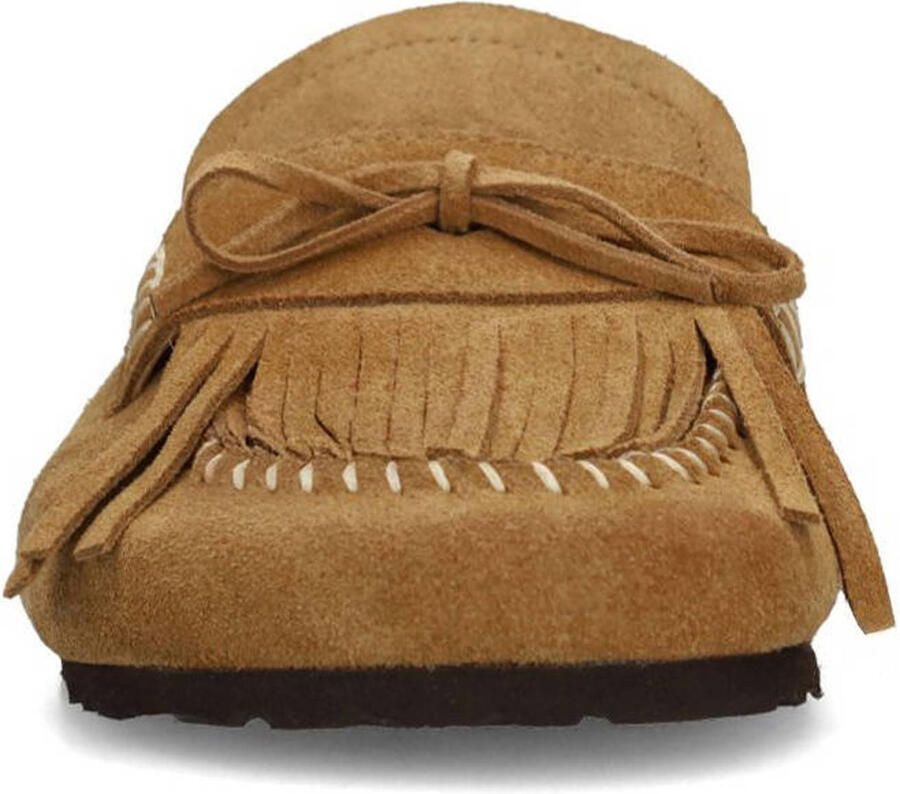 Sacha Dames Beige suède clogs met franjes - Foto 2
