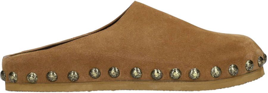 Sacha Dames Taupe suède clogs met studs