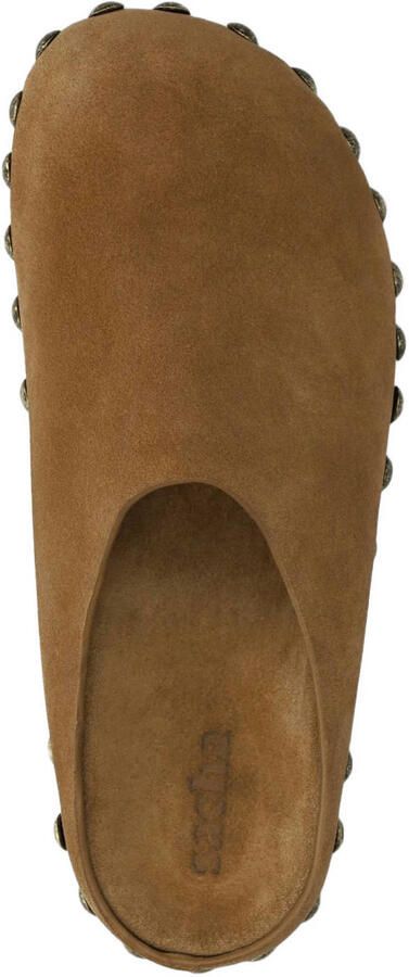 Sacha Dames Taupe suède clogs met studs - Foto 3