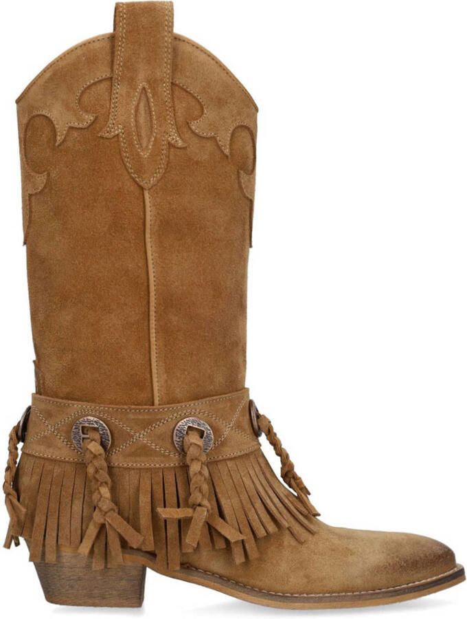 Sacha Dames Beige suède cowboylaarzen