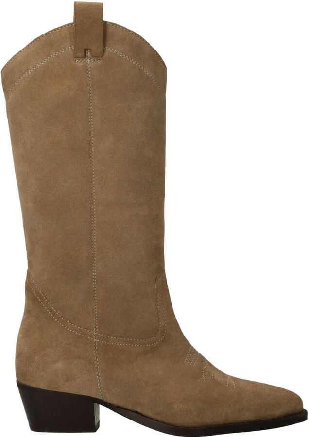 Sacha Dames Beige suède cowboylaarzen