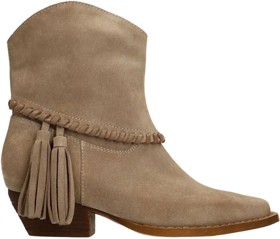 Sacha Dames Beige leren western laarsjes