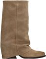 Sacha Dames Beige suède laarzen met flap - Beige