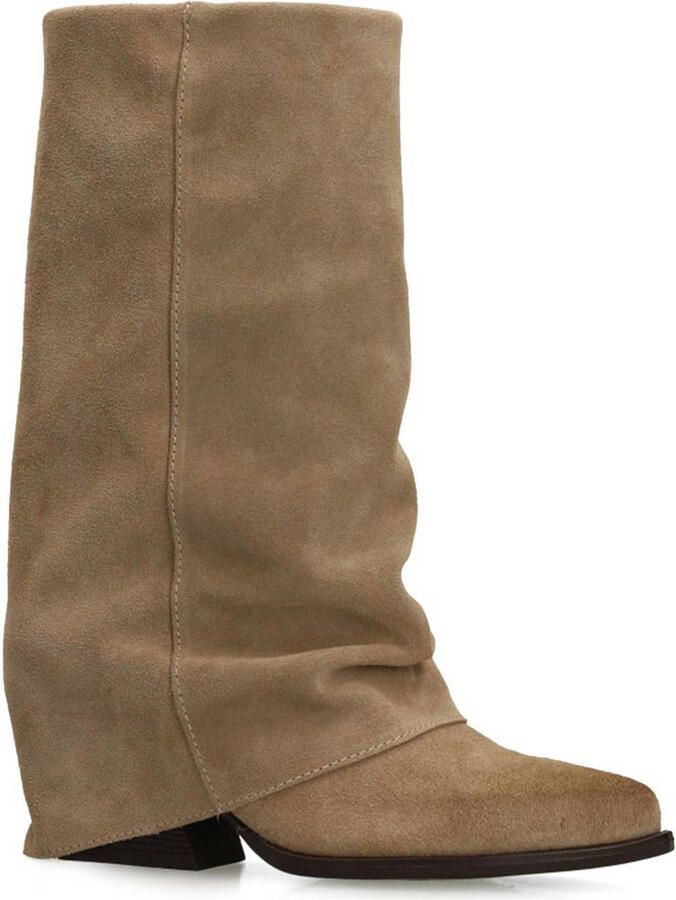 Sacha Dames Beige suède laarzen met flap - Foto 2
