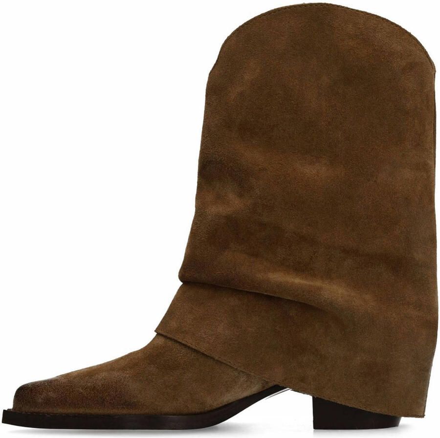 Sacha Dames Taupe suède cowboyboots met franjes - Foto 2