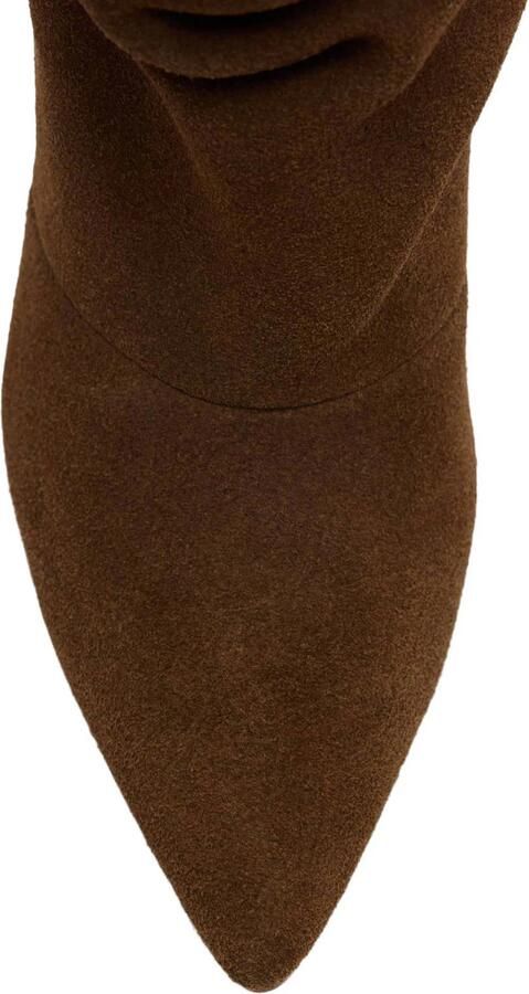 Sacha Dames Cognac suède slouchy enkellaarsjes met hak - Foto 3