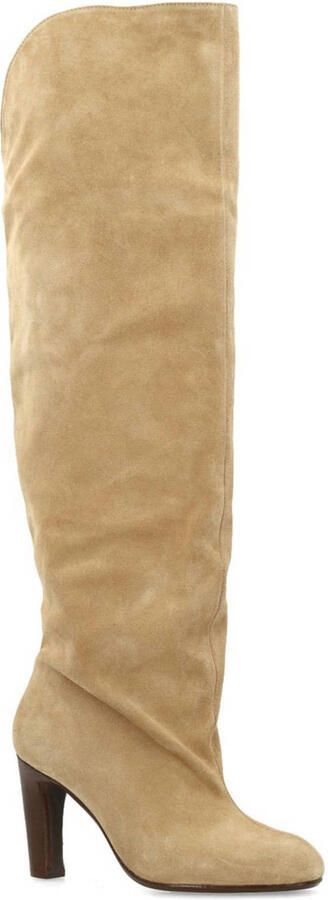 Sacha Dames Beige suède hoge laarzen met hak - Foto 2