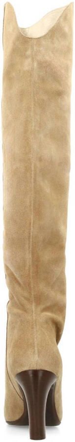 Sacha Dames Beige suède hoge laarzen met hak - Foto 3