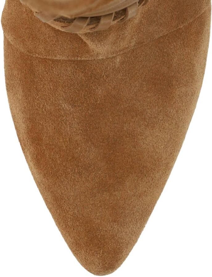 Sacha Dames Beige suède slouchy enkellaarsjes met hak - Foto 2