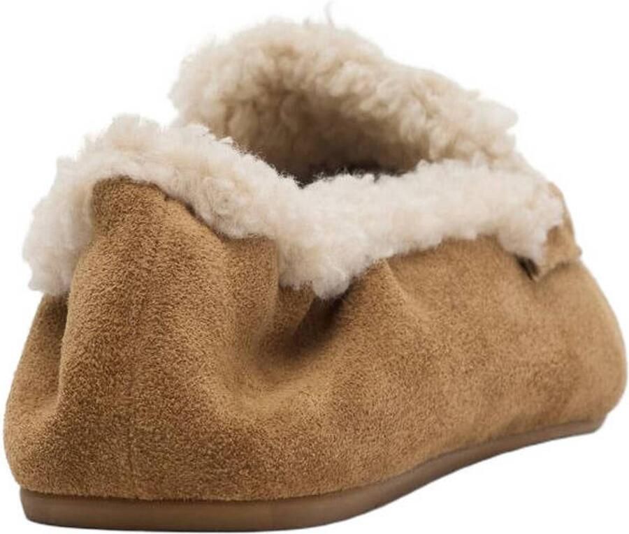 Sacha Dames Beige suède faux fur loafers - Foto 2