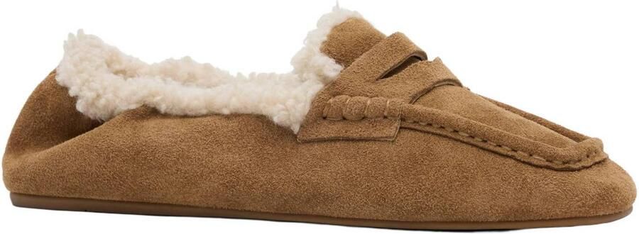 Sacha Dames Beige suède faux fur loafers - Foto 3