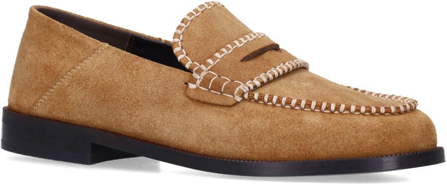 Sacha Dames Cognac suède loafers met gestikte details - Foto 2