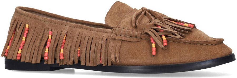 Sacha Dames Cognac suède loafers met franjes - Foto 2