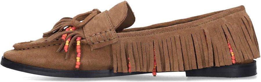 Sacha Dames Cognac suède loafers met franjes - Foto 3