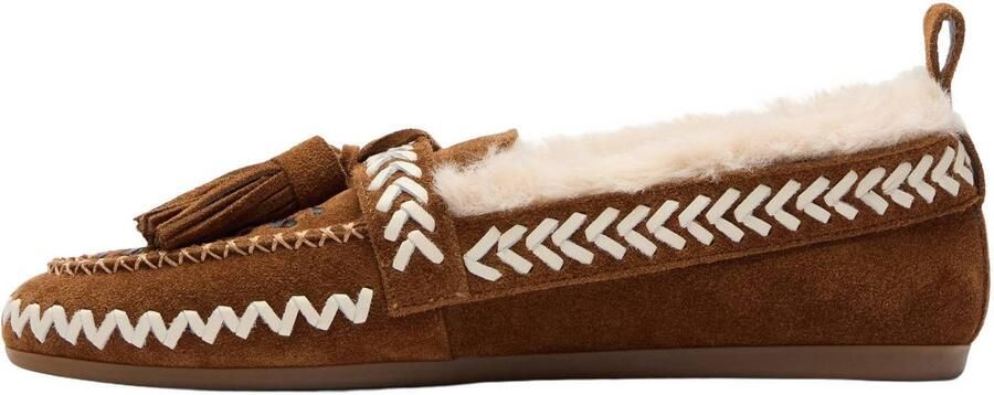 Sacha Dames Cognac suède faux fur loafers - Foto 3