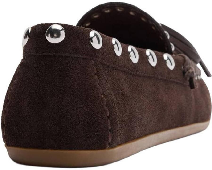 Sacha Dames Donkerbruine suède bootschoenen met studs - Foto 3