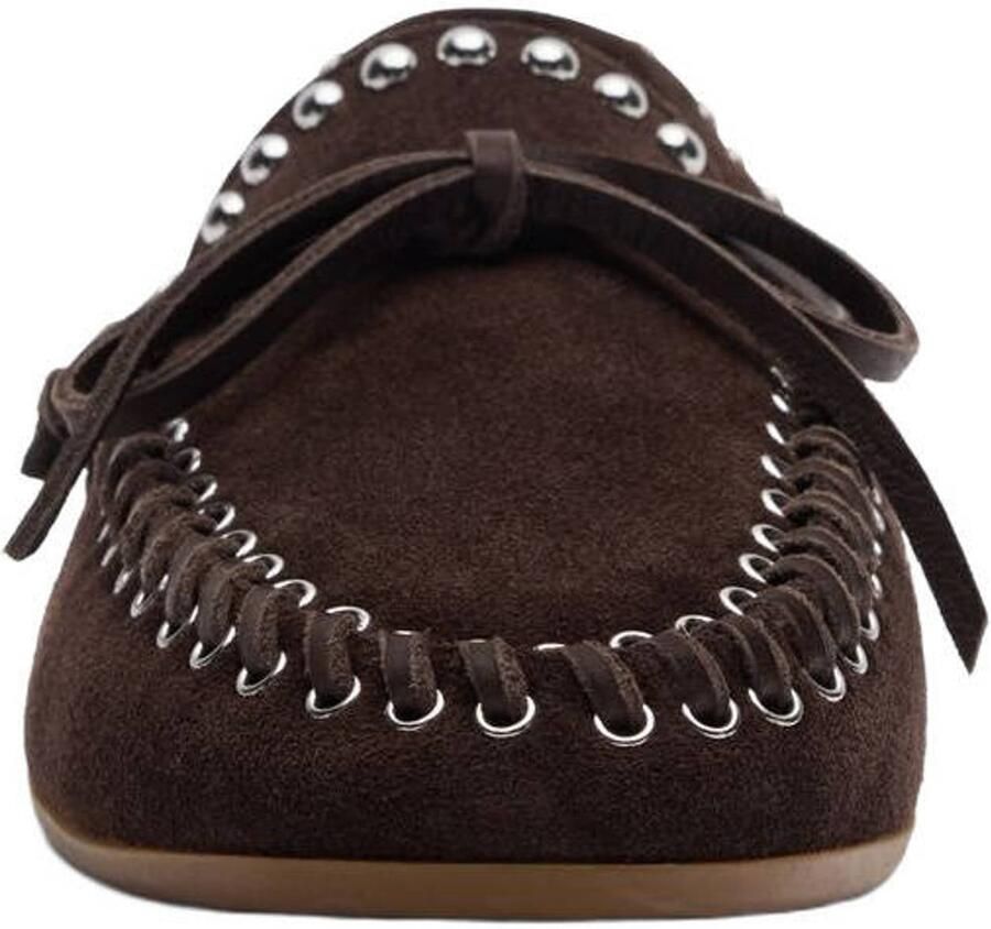 Sacha Dames Donkerbruine suède bootschoenen met studs - Foto 2