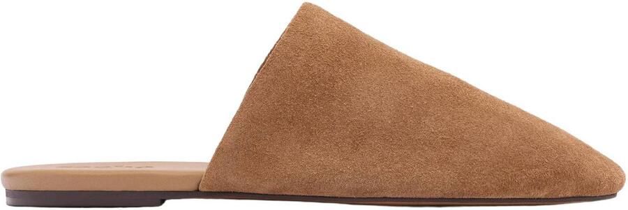 Sacha Dames Beige suède platte muiltjes