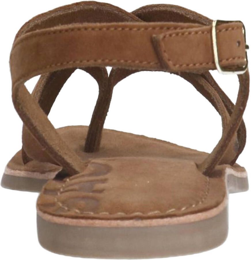 Sacha Dames Cognac sandalen met gekruiste bandjes