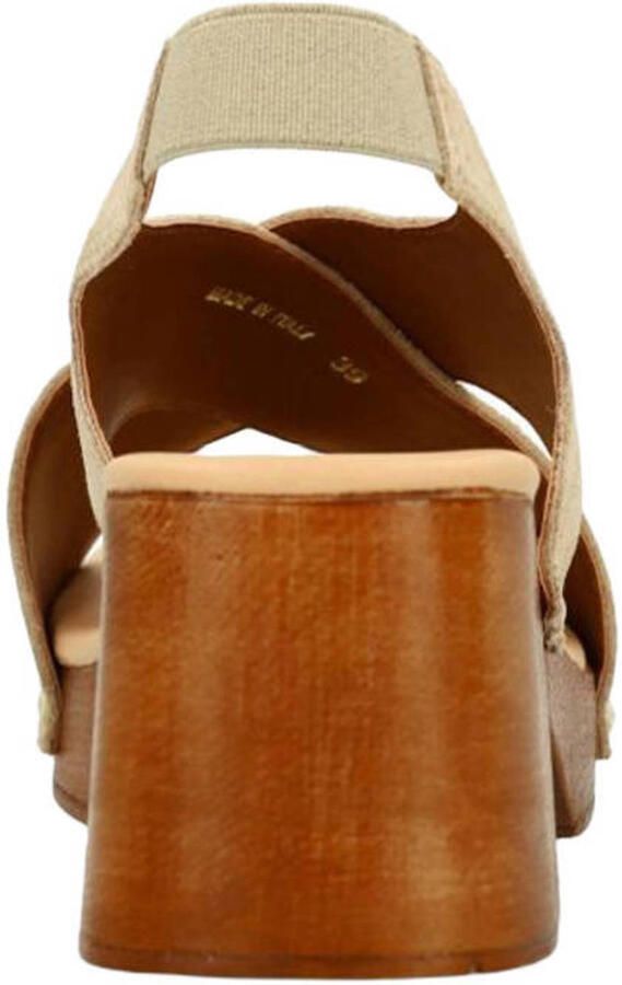 Sacha Dames Beige suède sandalen met houten hak - Foto 2