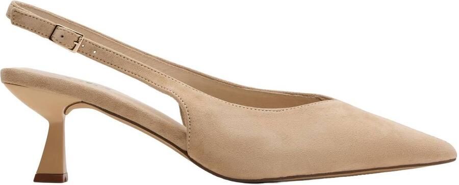Sacha suède slingback pumps met hak beige