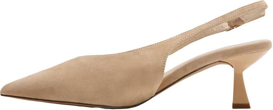 Sacha suède slingback pumps met hak beige - Foto 2