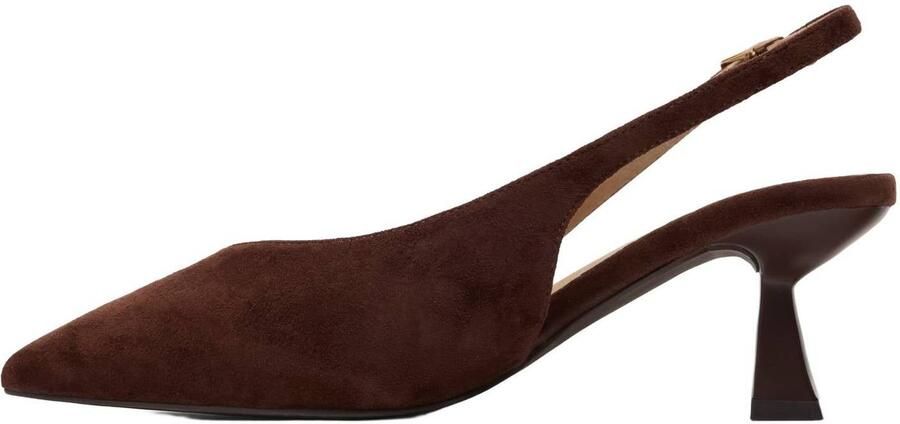 Sacha Dames Donkerbruine suède slingback pumps - Foto 3