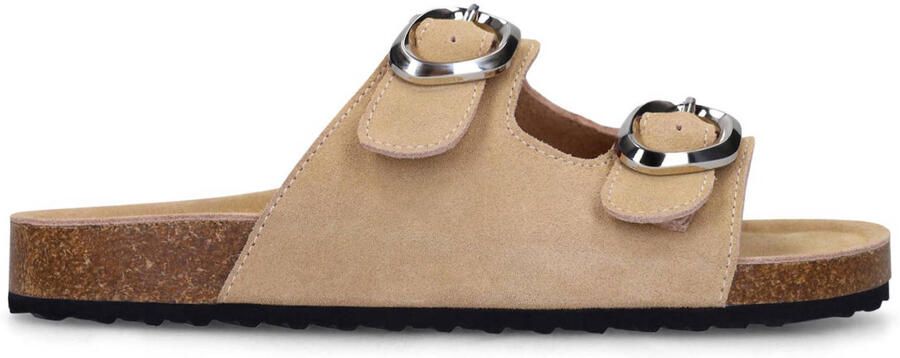 Sacha Dames Beige suède slippers