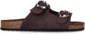 Sacha Dames Bruine suède slippers - Donkerbruin