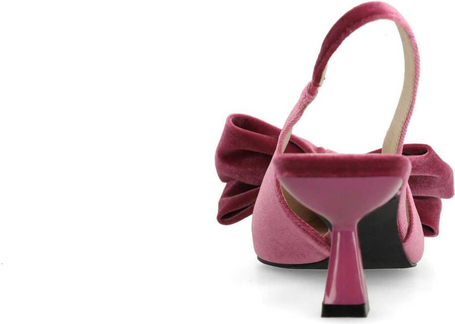 Sacha Dames Roze velours slingback pumps met strik - Foto 3