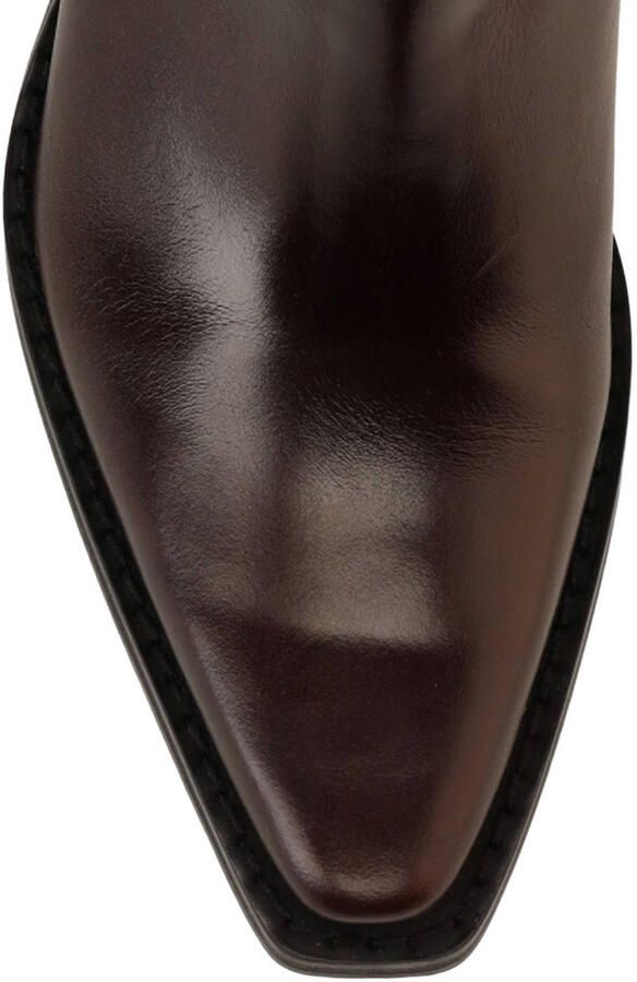 Sacha Dames Bordeaux leren cowboylaarzen suède details - Foto 2