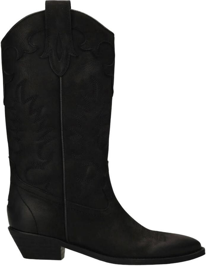 Sacha western suède cowboylaarzen zwart