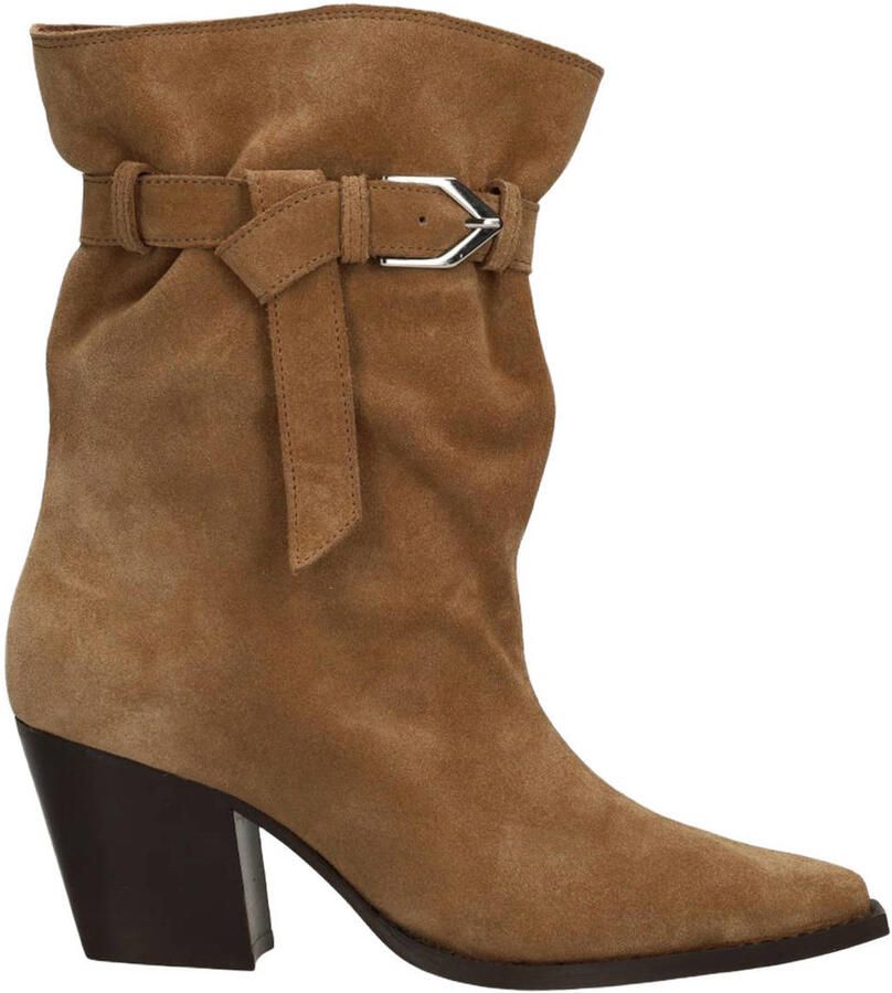 Sacha Dames Beige suède enkellaarsjes