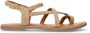 Sacha Dames Beige raffia sandalen met gekruiste bandjes - Thumbnail 1