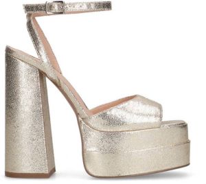 Sacha Dames Goudkleurige platform pumps met plateau hak