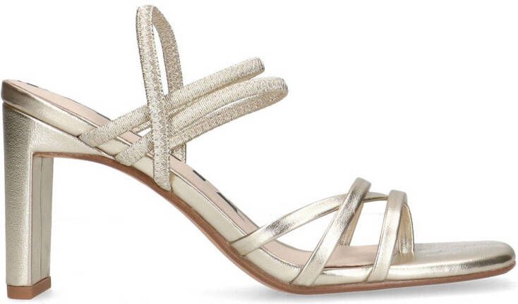 Sacha Dames Goudkleurige metallic hak sandalen met bandjes