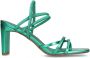 Sacha Dames Groene metallic hak sandalen met bandjes - Thumbnail 1