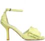 Sacha Dames Lime groene sandalen met hak en strik - Thumbnail 1