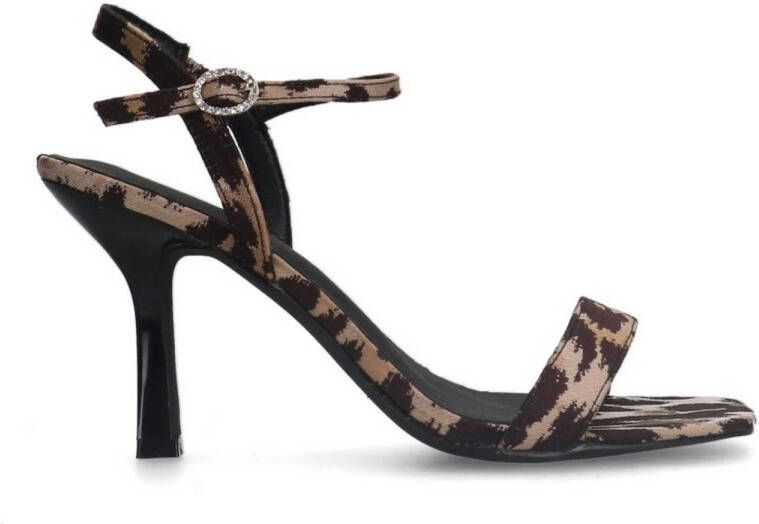 Sacha sandalettes met panterprint beige donkerbruin