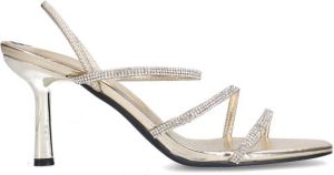 Sacha Dames Goudkleurige strass sandalen met hak
